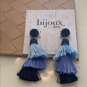 Bijoux Bar Blue Gradient Tassel Earrings